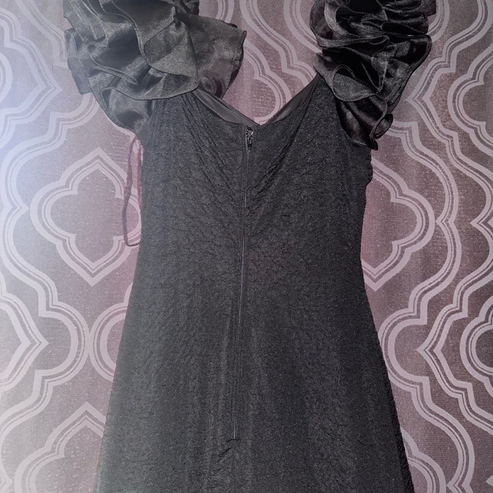 Vintage 80s Formal Black Dress - Picture 7 of 11